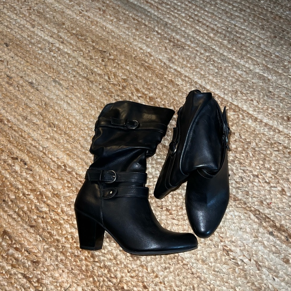 Women black heeled boots